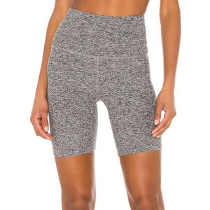 Beyond Yoga Spacedye High Waisted 7" Inseam Biker Shorts Black / White Grey XS